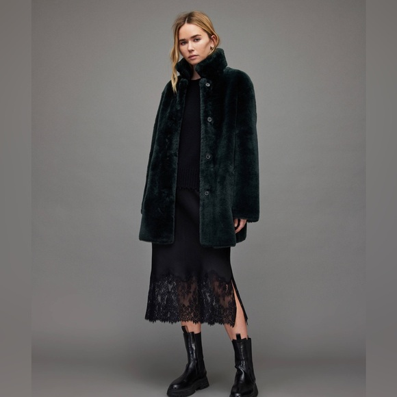 All Saints Serra Shearling Reversible Jacket - Picture 4 of 13